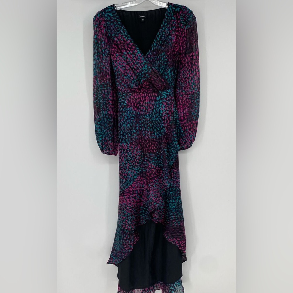 Black shimmery Express Purple Blue dress